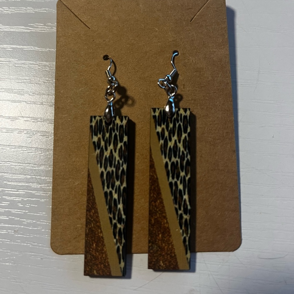 Sublimated wooden earrings
